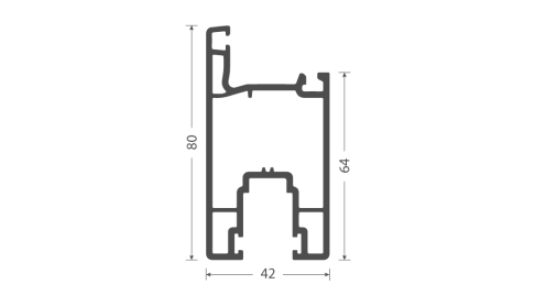 AP-17 Sliding Door Sash - 80mm